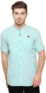 KUONS AVENUE Men Solid Casual Green Shirt