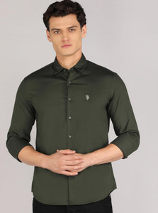 U.S. Polo Assn. Denim Co. Men's Solid Casual Cut Away Shirt - Image 1