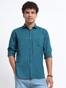 U.S. Pitchers Men Solid Casual Blue Shirt
