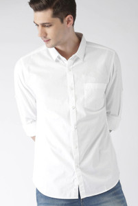 VINTAGE LOOK Men Solid Casual White Shirt