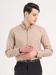 RED TAPE Men Solid Casual Beige Shirt