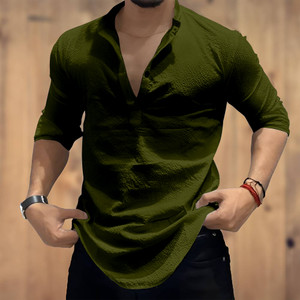 COMBRAIDED Men Solid Straight Kurta