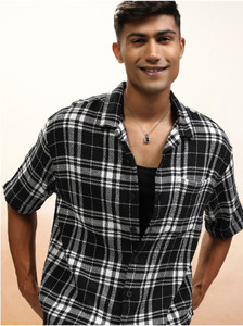 HIGHLANDER Men Checkered Casual Black, White Shirt - Image 6