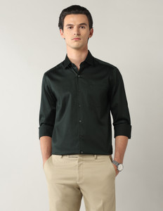 ARROW Men Solid Formal Green Shirt