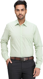 Raymond Men Solid Formal Green Shirt