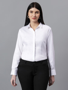 CANTABIL Women Solid Formal White Shirt Buy CANTABIL Women Solid