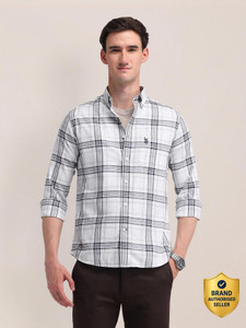 U.S. POLO ASSN. Men Checkered Casual White Shirt - Image 6