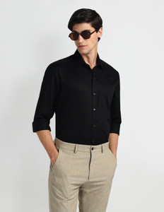 ARROW Men Solid Formal Black Shirt