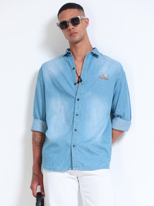 Tom Mackler Men Light Blue Casual Shirt - Image 1