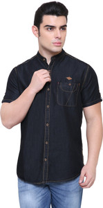 KUONS AVENUE Men Solid Casual Black Shirt