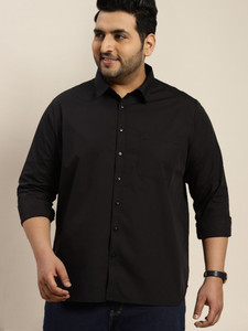 METRONAUT PLUS Men Solid Casual Black Shirt