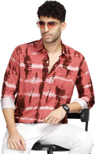 Ustaad Men Dyed/Ombre Casual Maroon Shirt