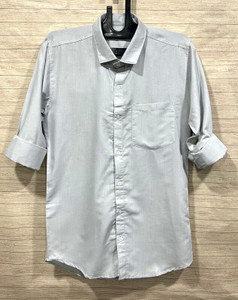 HASINI Fashion Men Solid Formal Grey Shirt