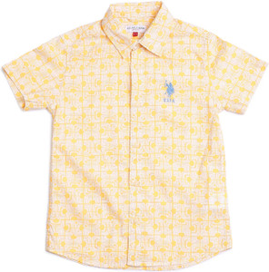 U.S. POLO ASSN. Boys Printed Casual Yellow Shirt