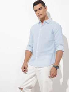 SHIRTZONE Men Solid Casual Light Blue Shirt