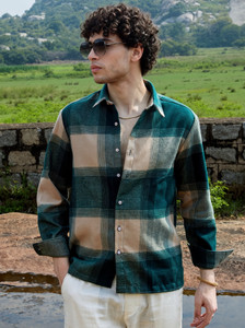METRONAUT Men Checkered Green Shirt - Image 5