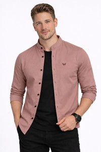 Garry Richards Men Solid Casual Pink Shirt