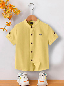 Glusic Trends Boys Solid Casual Yellow Shirt