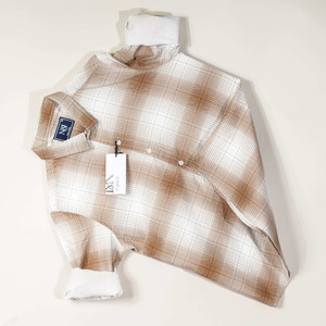 N AND J Men Checkered Casual Brown, White Shirt - Image 5