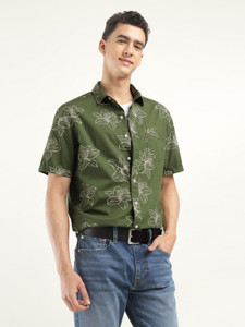 LEVI'S Men Printed Casual Green Shirt