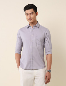 U.S. POLO ASSN. Men Solid Casual Purple Shirt