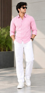 OUTFITHUBB Men Pink Casual Shirt - Image 1