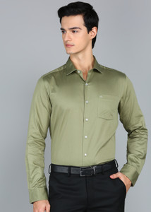 ARROW Men Solid Formal Green Shirt