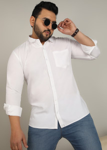 METRONAUT PLUS Men Solid Casual White Shirt