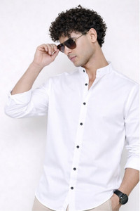 ANP BIHARIKA Men Solid Casual White Shirt