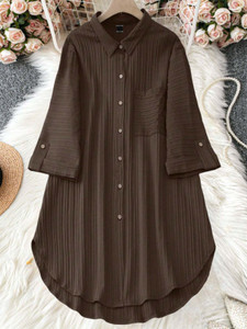 Sheetal Associates Women Self Design Casual Brown Shirt