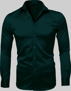 Yaara fashion Men Solid Casual Dark Green Shirt
