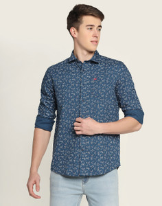 Blackberrys Men Printed Casual Blue Shirt