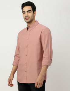 MARKS & SPENCER पुरुषों के लिए सॉलिड कैज़ुअल गुलाबी  शर्ट