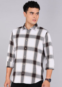 WROGN Men Checkered Casual Brown Shirt