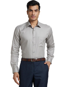 Raymond Men Solid Formal Grey Shirt