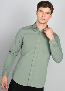 INTEGRITI Men Solid Casual Light Green Shirt
