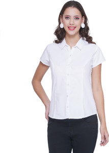 LIANAFASHION Women Solid Casual White Shirt