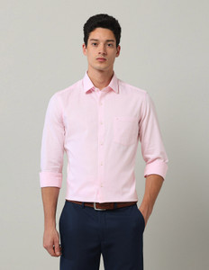 ARROW Men Self Design Formal Pink Shirt