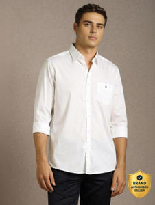 Louis Philippe Men Solid Casual White Shirt - Image 6