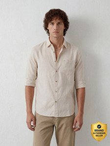 WROGN Men Solid Casual Beige Shirt - Image 5