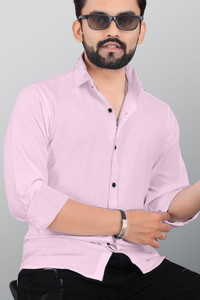 INDICLUB Men Self Design Casual Orange Shirt