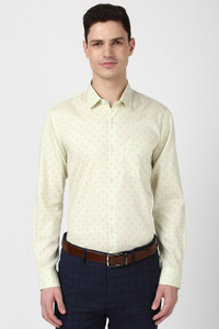PETER ENGLAND Men Printed Casual Light Green Shirt