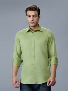 Kenneth Cole Men Solid Casual Light Green Shirt