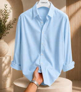 Tirmizi Men Regular Fit Solid Spread Collar Shirt - Image 1