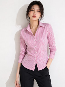 HappyBestie Women Pink, White Striped Shirt - Image 6
