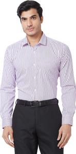 PARK AVENUE Men Striped Formal Red Shirt