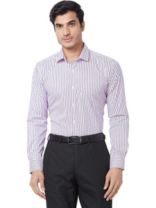 PARK AVENUE Men Striped Formal Red Shirt
