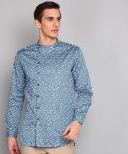 V DOT BY VAN HEUSEN Men Printed Casual Blue Shirt