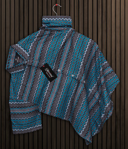 SHIVINA Men Printed Casual Black, Blue, White Shirt