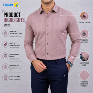 Helken Men Printed Formal Cream Shirt